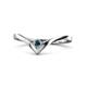 1 - Shana Bold Solitaire Round Blue Diamond "V" Promise Ring 