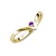 3 - Shana Bold Solitaire Round Amethyst "V" Promise Ring 