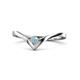 1 - Shana Bold Solitaire Round Aquamarine "V" Promise Ring 