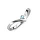3 - Shana Bold Solitaire Round Aquamarine "V" Promise Ring 