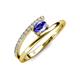 3 - Linnea Bold Oval Tanzanite and Round Diamond Bypass Promise Ring 