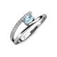 3 - Linnea Bold Oval Aquamarine and Round Diamond Bypass Promise Ring 