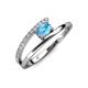 3 - Linnea Bold Oval Blue Topaz and Round Diamond Bypass Promise Ring 