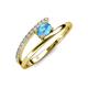 3 - Linnea Bold Oval Blue Topaz and Round Diamond Bypass Promise Ring 