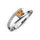 3 - Linnea Bold Oval Citrine and Round Diamond Bypass Promise Ring 