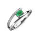 3 - Linnea Bold Oval Emerald and Round Diamond Bypass Promise Ring 