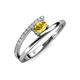 3 - Linnea Bold Oval Yellow Sapphire and Round Diamond Bypass Promise Ring 