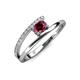 3 - Linnea Bold Oval Ruby and Round Diamond Bypass Promise Ring 