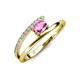 3 - Linnea Bold Oval Pink Sapphire and Round Diamond Bypass Promise Ring 