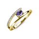 3 - Linnea Bold Oval Iolite and Round Diamond Bypass Promise Ring 
