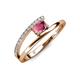 3 - Linnea Bold Oval Rhodolite Garnet and Round Diamond Bypass Promise Ring 