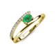 3 - Linnea Bold Oval Emerald and Round Diamond Bypass Promise Ring 