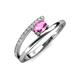 3 - Linnea Bold Oval Pink Sapphire and Round Diamond Bypass Promise Ring 
