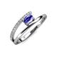 3 - Linnea Bold Oval Tanzanite and Round Diamond Bypass Promise Ring 