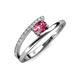3 - Linnea Bold Oval Pink Tourmaline and Round Diamond Bypass Promise Ring 