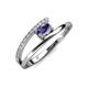 3 - Linnea Bold Oval Iolite and Round Diamond Bypass Promise Ring 