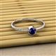 2 - Marian Bold Round Blue Sapphire Solitaire Rope Promise Ring 