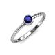 3 - Marian Bold Round Blue Sapphire Solitaire Rope Promise Ring 