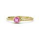 1 - Marian Bold Round Lab Created Pink Sapphire Solitaire Rope Promise Ring 