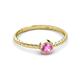 2 - Marian Bold Round Lab Created Pink Sapphire Solitaire Rope Promise Ring 