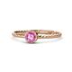 1 - Marian Bold Round Lab Created Pink Sapphire Solitaire Rope Promise Ring 