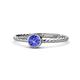 1 - Marian Bold Round Tanzanite Solitaire Rope Promise Ring 