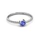 2 - Marian Bold Round Tanzanite Solitaire Rope Promise Ring 