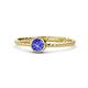 1 - Marian Bold Round Tanzanite Solitaire Rope Promise Ring 