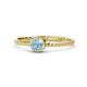 1 - Marian Bold Round Aquamarine Solitaire Rope Promise Ring 