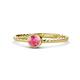 1 - Marian Bold Round Pink Tourmaline Solitaire Rope Promise Ring 