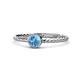 1 - Marian Bold Round Blue Topaz Solitaire Rope Promise Ring 