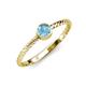 3 - Marian Bold Round Blue Topaz Solitaire Rope Promise Ring 