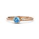 1 - Marian Bold Round Blue Topaz Solitaire Rope Promise Ring 