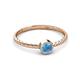2 - Marian Bold Round Blue Topaz Solitaire Rope Promise Ring 