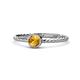 1 - Marian Bold Round Citrine Solitaire Rope Promise Ring 