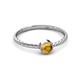 2 - Marian Bold Round Citrine Solitaire Rope Promise Ring 