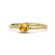 1 - Marian Bold Round Citrine Solitaire Rope Promise Ring 