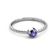 2 - Marian Bold Round Iolite Solitaire Rope Promise Ring 