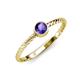 3 - Marian Bold Round Iolite Solitaire Rope Promise Ring 