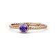 1 - Marian Bold Round Iolite Solitaire Rope Promise Ring 