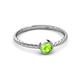 2 - Marian Bold Round Peridot Solitaire Rope Promise Ring 