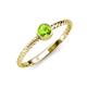 3 - Marian Bold Round Peridot Solitaire Rope Promise Ring 