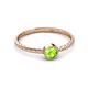 2 - Marian Bold Round Peridot Solitaire Rope Promise Ring 