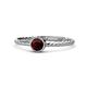 1 - Marian Bold Round Red Garnet Solitaire Rope Promise Ring 