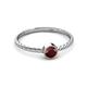 2 - Marian Bold Round Red Garnet Solitaire Rope Promise Ring 