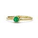 1 - Marian Bold Round Emerald Solitaire Rope Promise Ring 