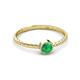 2 - Marian Bold Round Emerald Solitaire Rope Promise Ring 