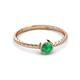 2 - Marian Bold Round Emerald Solitaire Rope Promise Ring 