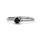 1 - Marian Bold Round Black Diamond Solitaire Rope Promise Ring 