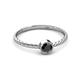 2 - Marian Bold Round Black Diamond Solitaire Rope Promise Ring 
